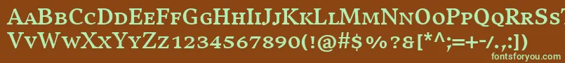 CompatilExquisitLtComBoldSmallCaps-fontti – vihreät fontit ruskealla taustalla