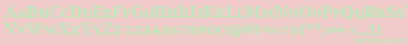 CompatilExquisitLtComBoldSmallCaps Font – Green Fonts on Pink Background