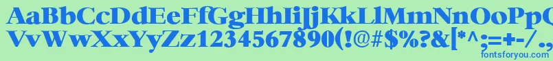HeatherRegular Font – Blue Fonts on Green Background