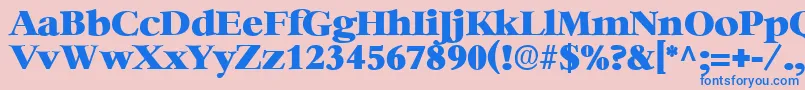 HeatherRegular Font – Blue Fonts on Pink Background