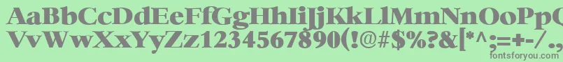 フォントHeatherRegular – 緑の背景に灰色の文字