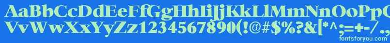 HeatherRegular Font – Green Fonts on Blue Background