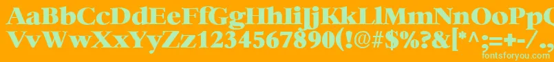 HeatherRegular Font – Green Fonts on Orange Background