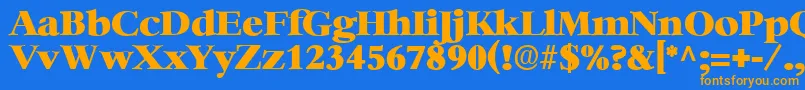 HeatherRegular Font – Orange Fonts on Blue Background