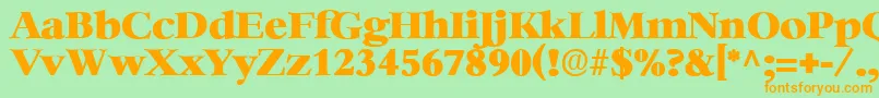 HeatherRegular Font – Orange Fonts on Green Background
