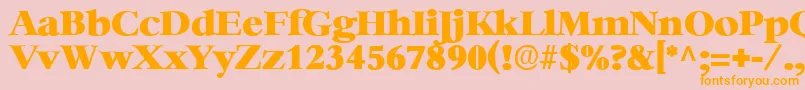 HeatherRegular Font – Orange Fonts on Pink Background