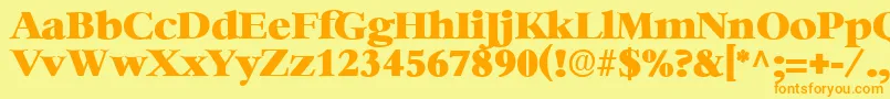 HeatherRegular Font – Orange Fonts on Yellow Background