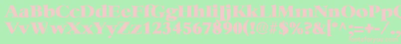 HeatherRegular Font – Pink Fonts on Green Background