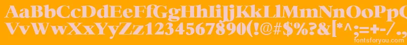 HeatherRegular Font – Pink Fonts on Orange Background