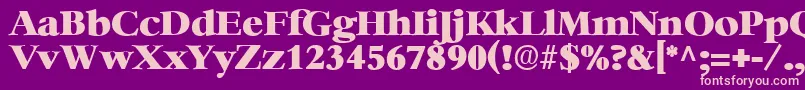 HeatherRegular Font – Pink Fonts on Purple Background