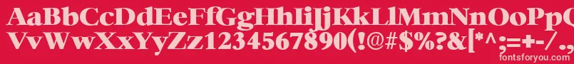 HeatherRegular Font – Pink Fonts on Red Background