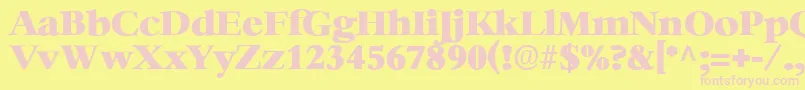 HeatherRegular Font – Pink Fonts on Yellow Background