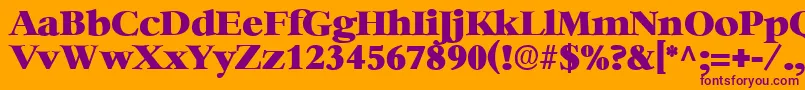 HeatherRegular Font – Purple Fonts on Orange Background