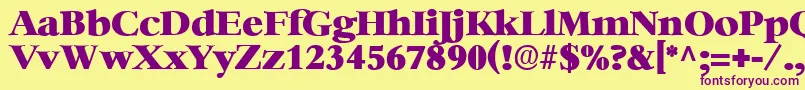 HeatherRegular Font – Purple Fonts on Yellow Background