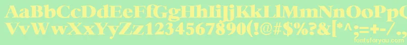 HeatherRegular Font – Yellow Fonts on Green Background