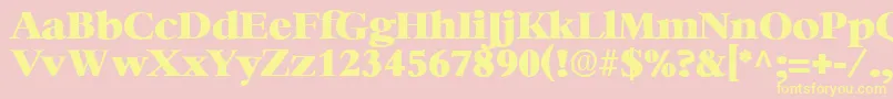 HeatherRegular Font – Yellow Fonts on Pink Background