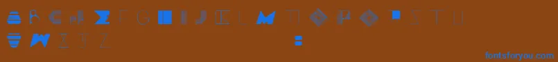 Шрифт BossMThree – синие шрифты на коричневом фоне
