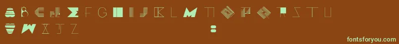 BossMThree-fontti – vihreät fontit ruskealla taustalla
