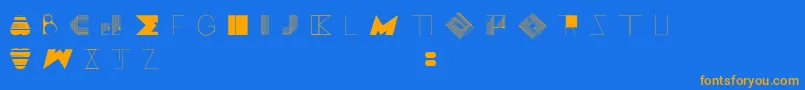 BossMThree Font – Orange Fonts on Blue Background