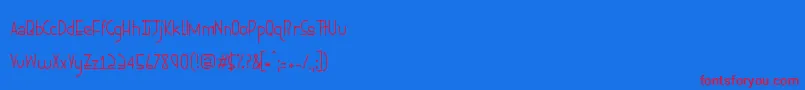 フォントEphemerianthin – 赤い文字の青い背景