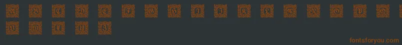 Шрифт Schmuckinitialen2 – коричневые шрифты на чёрном фоне