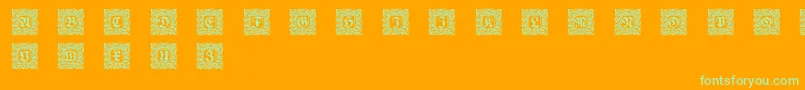 Schmuckinitialen2 Font – Green Fonts on Orange Background