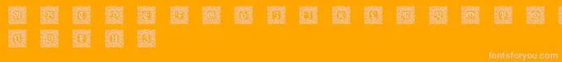 Schmuckinitialen2-Schriftart – Rosa Schriften auf orangefarbenem Hintergrund