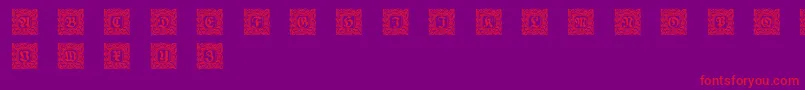 Schmuckinitialen2 Font – Red Fonts on Purple Background