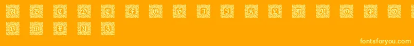 Schmuckinitialen2 Font – Yellow Fonts on Orange Background