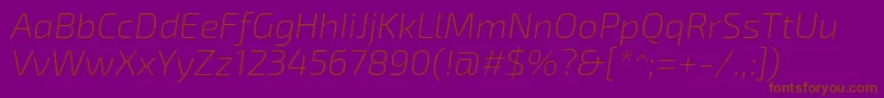 Exo2.0Extralightitalic Font – Brown Fonts on Purple Background