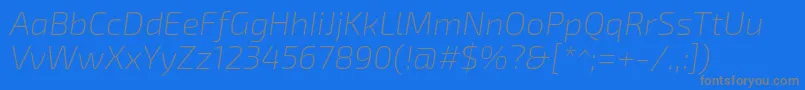 Шрифт Exo2.0Extralightitalic – серые шрифты на синем фоне