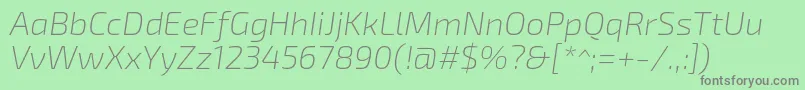 フォントExo2.0Extralightitalic – 緑の背景に灰色の文字