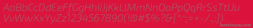 Exo2.0Extralightitalic Font – Gray Fonts on Red Background