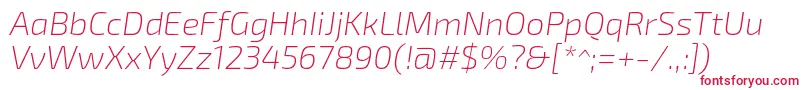 Exo2.0Extralightitalic Font – Red Fonts on White Background