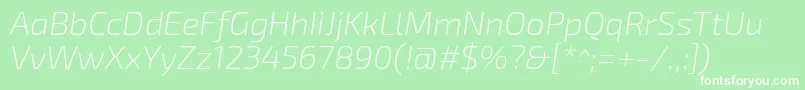 Exo2.0Extralightitalic Font – White Fonts on Green Background