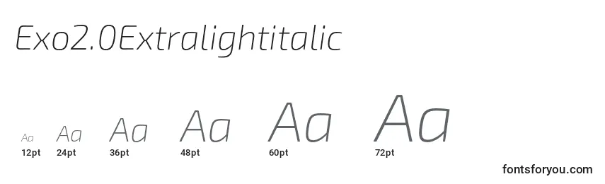 Exo2.0Extralightitalic Font Sizes