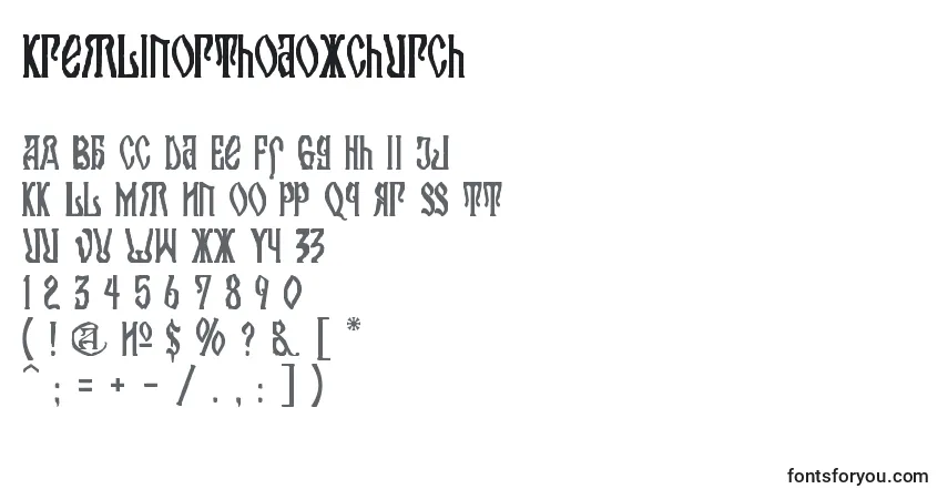 Czcionka KremlinOrthodoxChurch – alfabet, cyfry, specjalne znaki