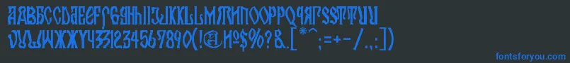KremlinOrthodoxChurch Font – Blue Fonts on Black Background