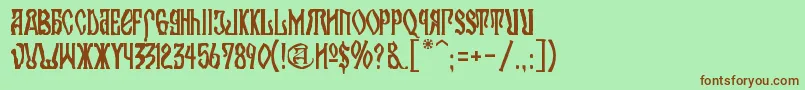 KremlinOrthodoxChurch Font – Brown Fonts on Green Background