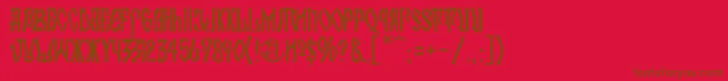 KremlinOrthodoxChurch-Schriftart – Braune Schriften auf rotem Hintergrund