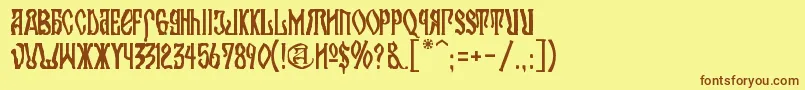 KremlinOrthodoxChurch Font – Brown Fonts on Yellow Background