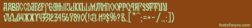 KremlinOrthodoxChurch Font – Green Fonts on Brown Background