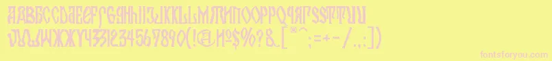 KremlinOrthodoxChurch Font – Pink Fonts on Yellow Background