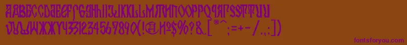 KremlinOrthodoxChurch Font – Purple Fonts on Brown Background