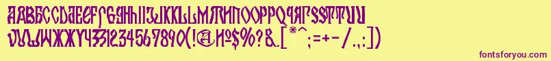 KremlinOrthodoxChurch Font – Purple Fonts on Yellow Background