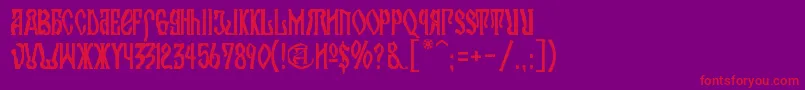 KremlinOrthodoxChurch Font – Red Fonts on Purple Background