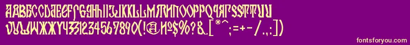 KremlinOrthodoxChurch Font – Yellow Fonts on Purple Background