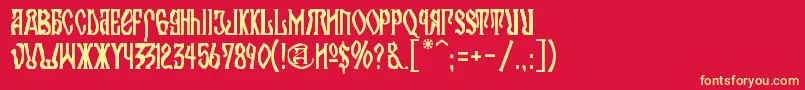 KremlinOrthodoxChurch Font – Yellow Fonts on Red Background