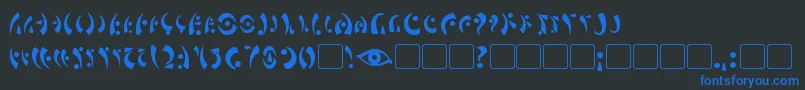 MarasEye-Schriftart – Blaue Schriften auf schwarzem Hintergrund