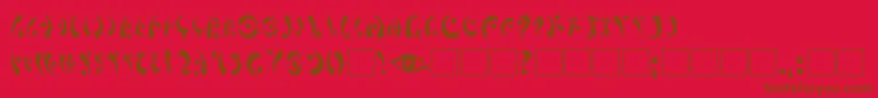 MarasEye-fontti – ruskeat fontit punaisella taustalla